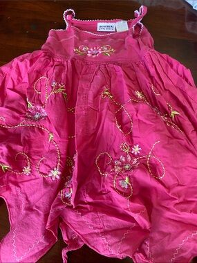 Blueberi Boulevard Pink Floral Embroidered Dress